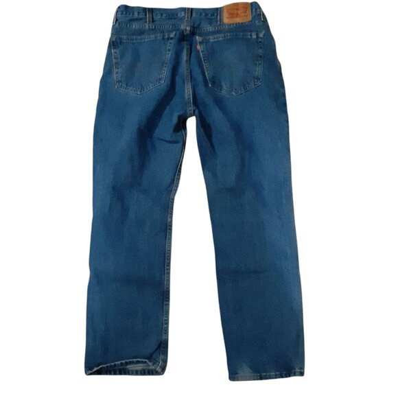 Levis 516 Jeans Straight Leg Mens W 38 X L 30 (fits 36" x 29") Dark Blue - Picture 4 of 4